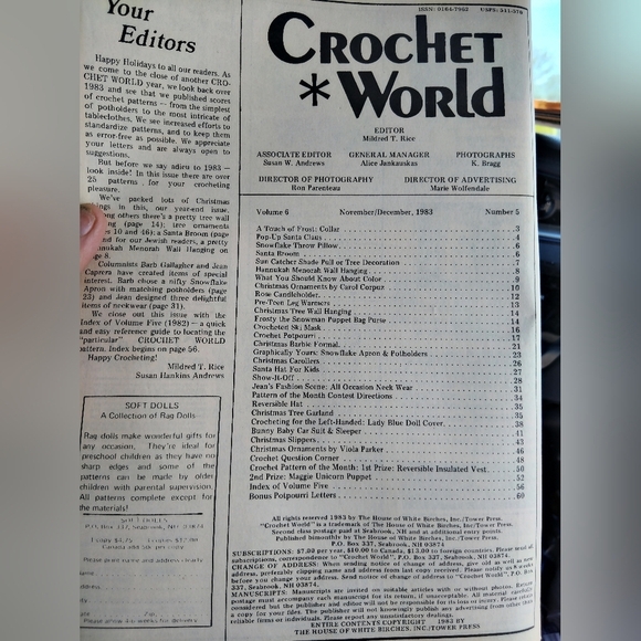 Vintage Crochet World Magazine - December 1983 Fashion Doll Clothes Pacman - Picture 2 of 6